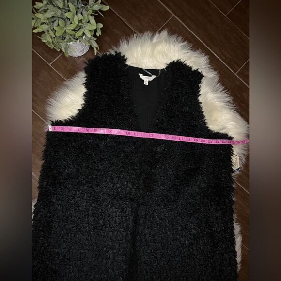 Terra & Sky Black sherpa sleeveless sweater vest sz 1X - Picture 8 of 9